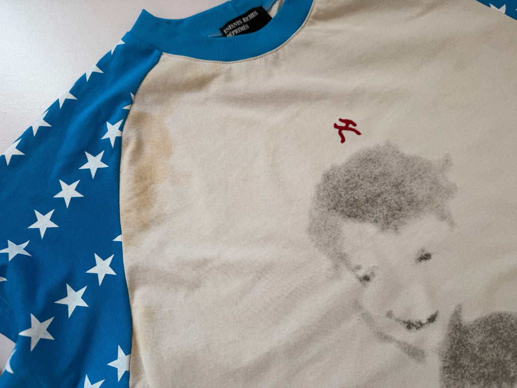 ER* Blue Star Sleeve White T-Shirt™