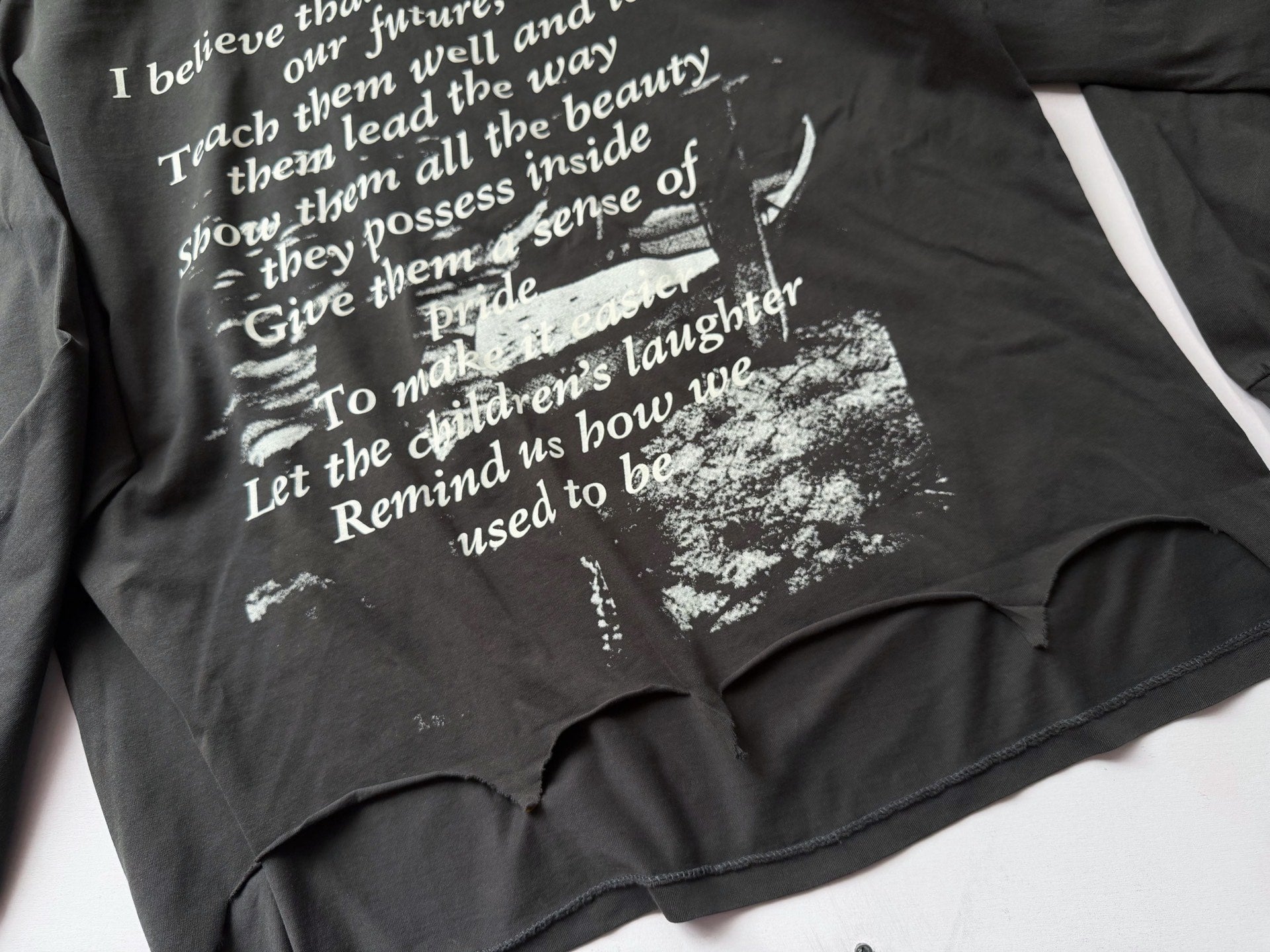 ER* The Greatest Love Distressed Gray Long Sleeve™