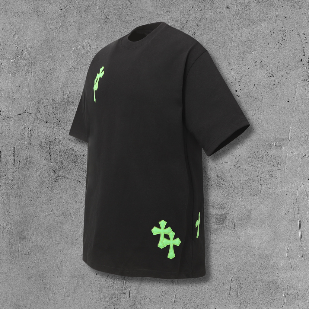 Green Cross Patch Black T-Shirt™