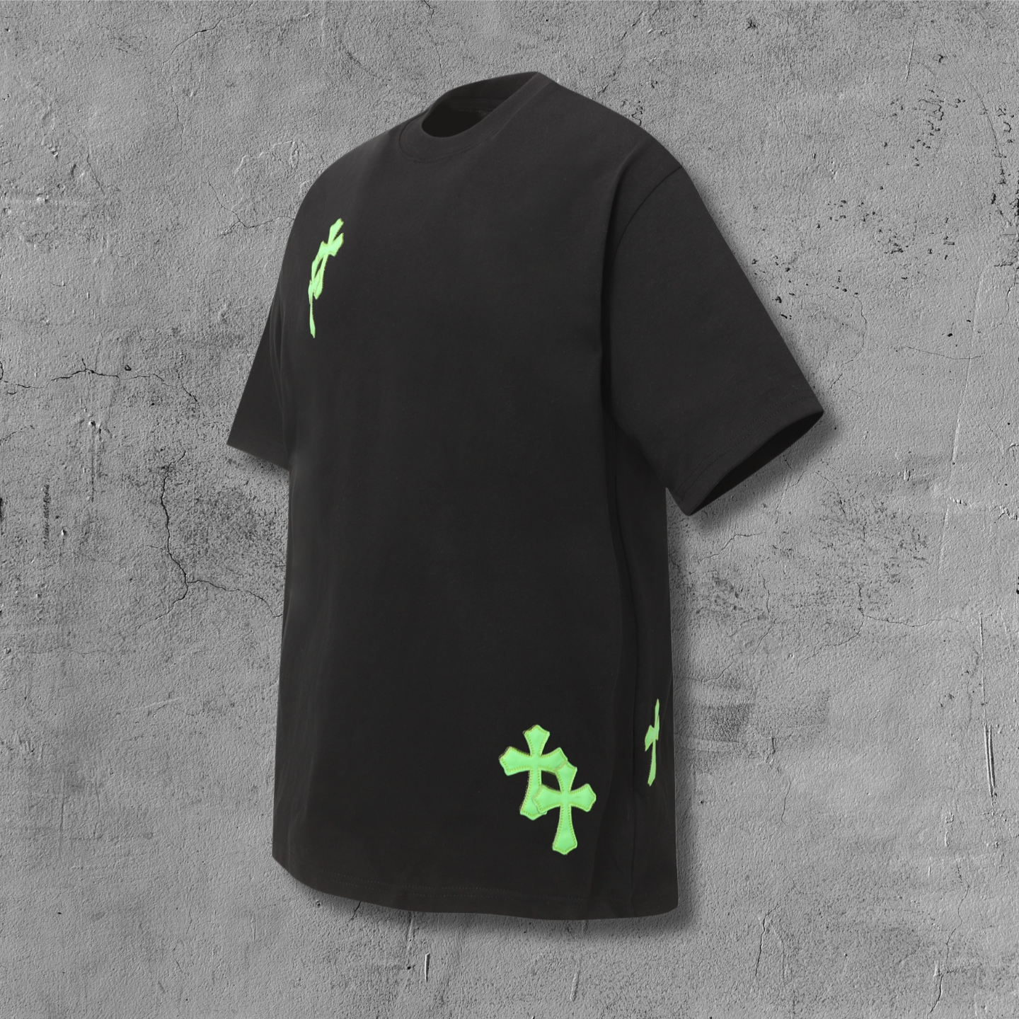 Green Cross Patch Black T-Shirt™