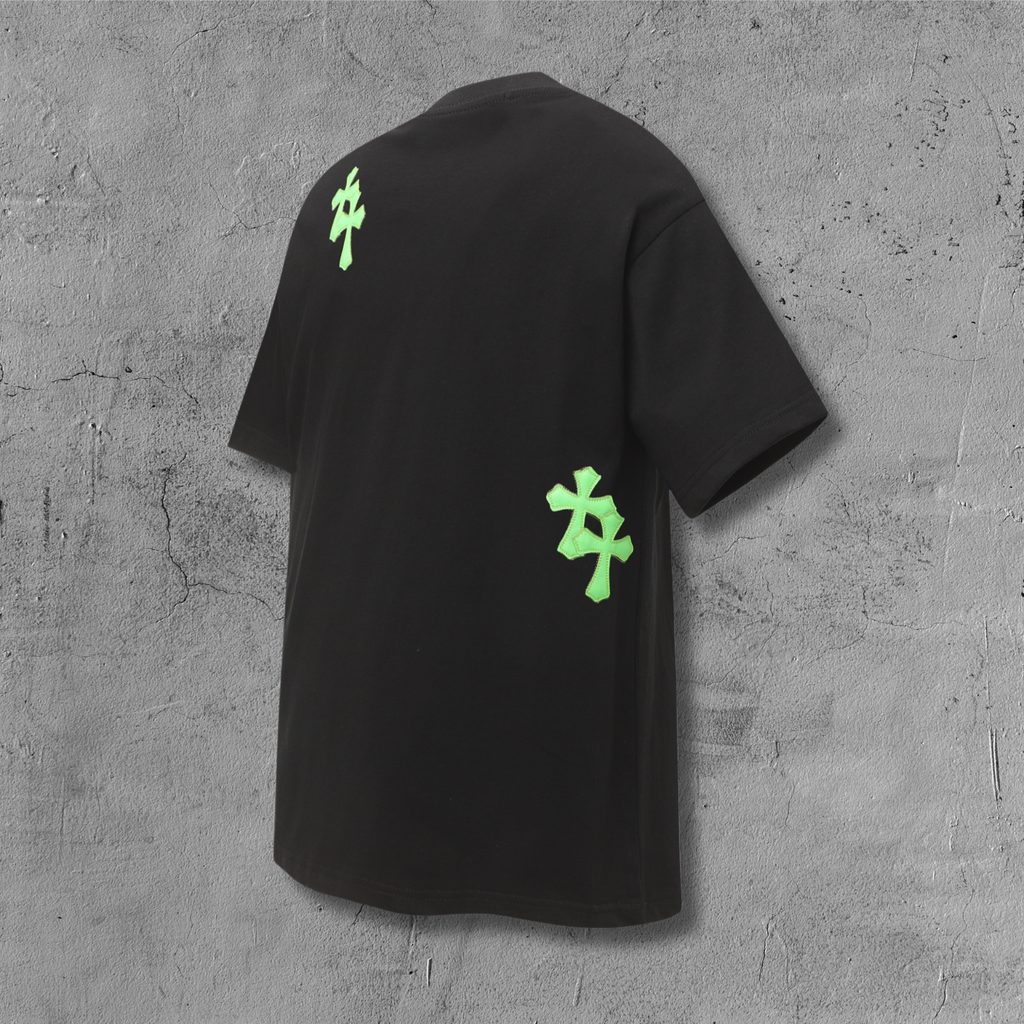 Green Cross Patch Black T-Shirt™