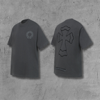 Black Outline Cross Grey T-Shirt™