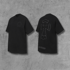 Grey Outline Cross Black T-Shirt™
