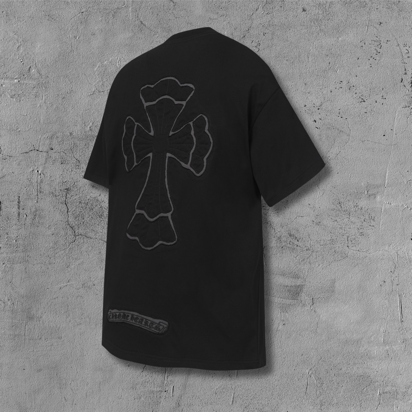 Grey Outline Cross Black T-Shirt™