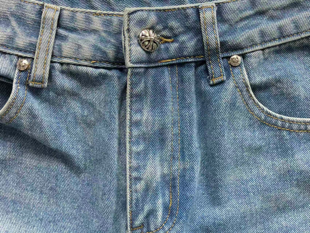 Faded Black Cross Patch Light Denim Baggy Jeans™