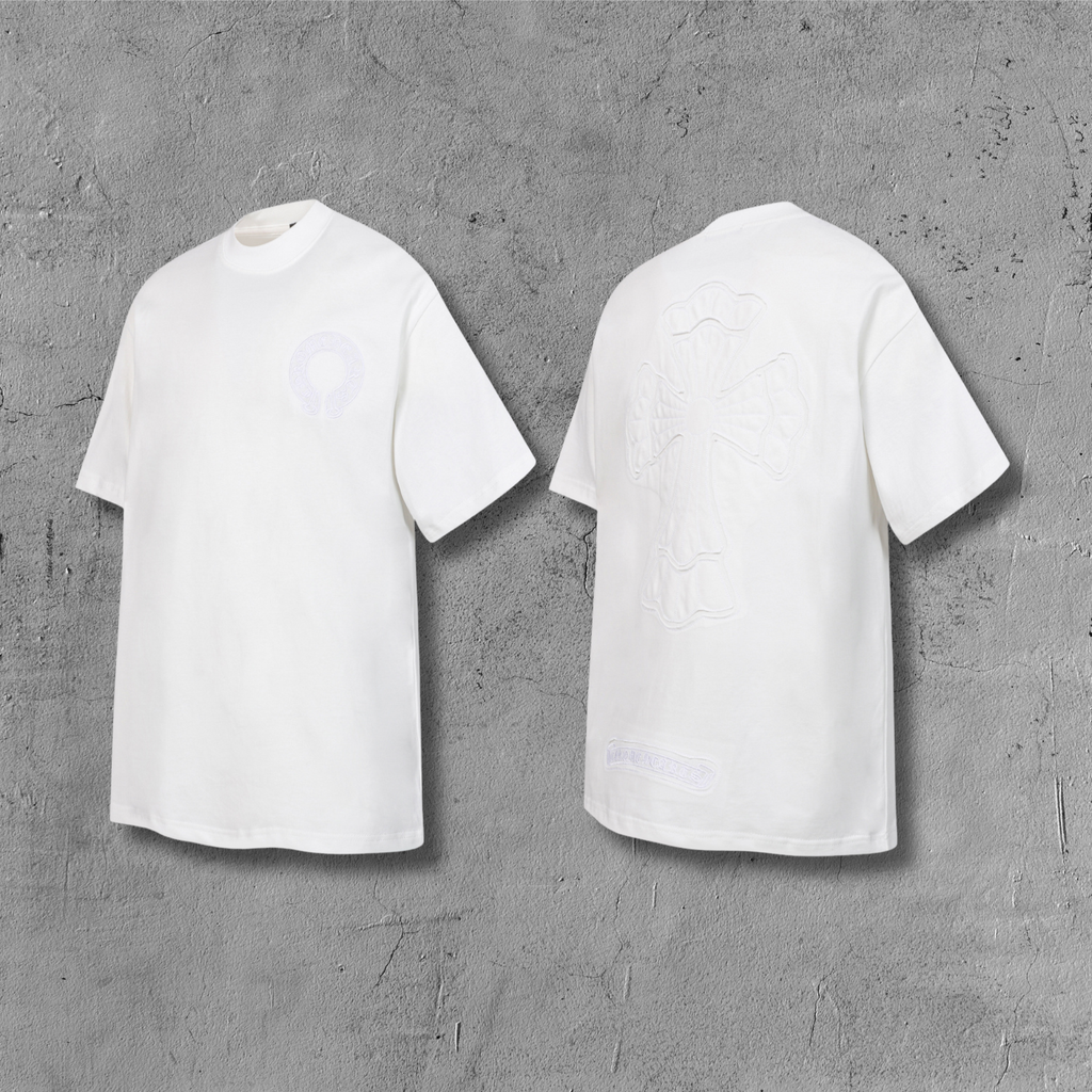 White Outline Cross White T-Shirt™