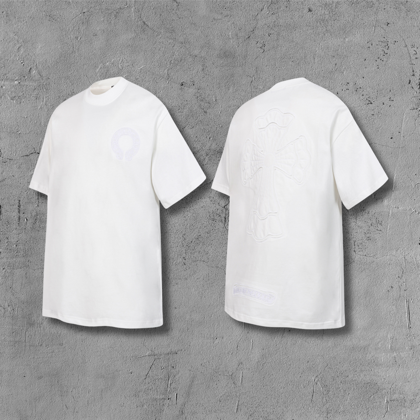 White Outline Cross White T-Shirt™