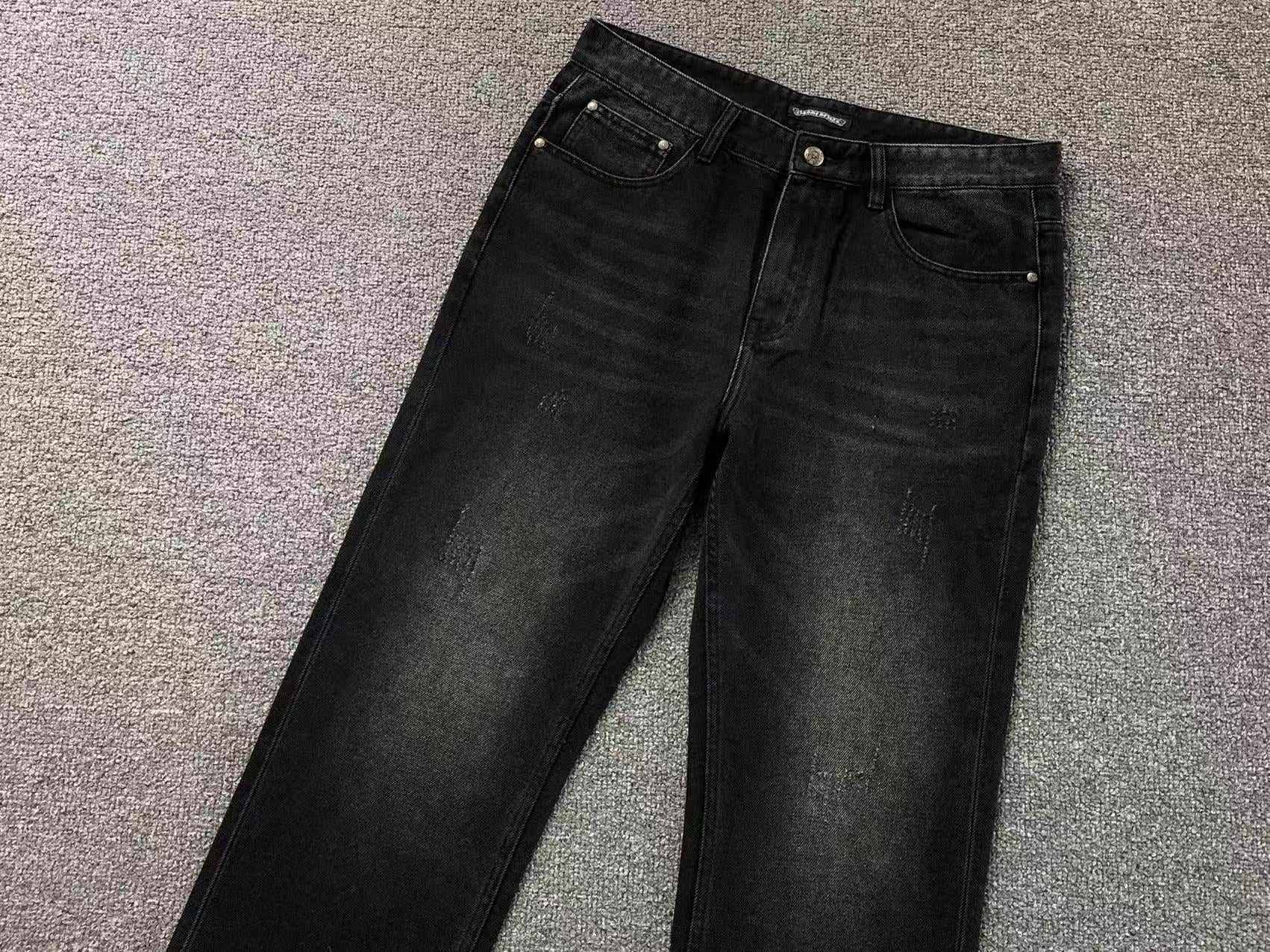 Faded Black Fleur De Lis Baggy Jeans™