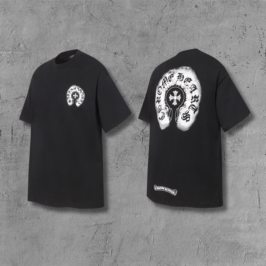 Faded Horseshoe Logo Black T-Shirt™