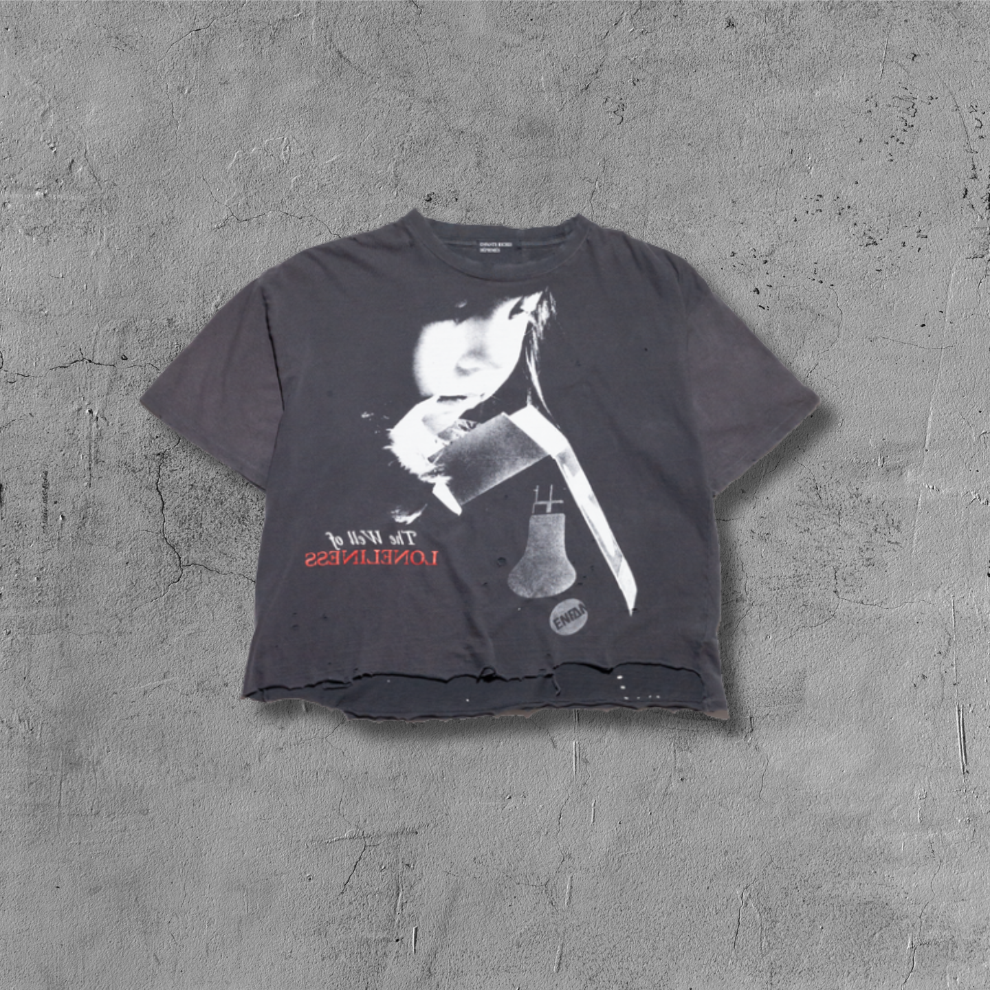 ER Distressed Loneliness Washed Black T-Shirt™*