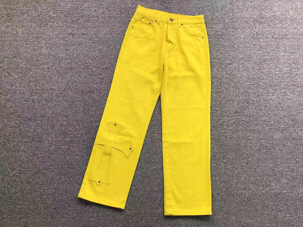 Yellow Cross Patch Yellow Denim Jeans™