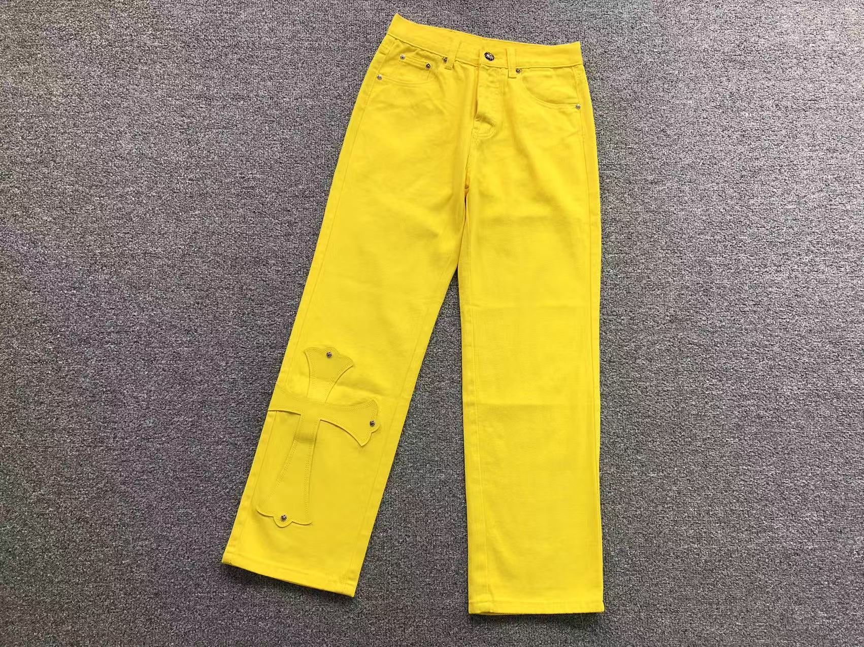 Yellow Cross Patch Yellow Denim Jeans™