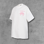 Pink Caution Graphic White T-Shirt™