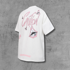 Pink Caution Graphic White T-Shirt™