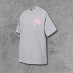 Pink Caution Graphic Grey T-Shirt™
