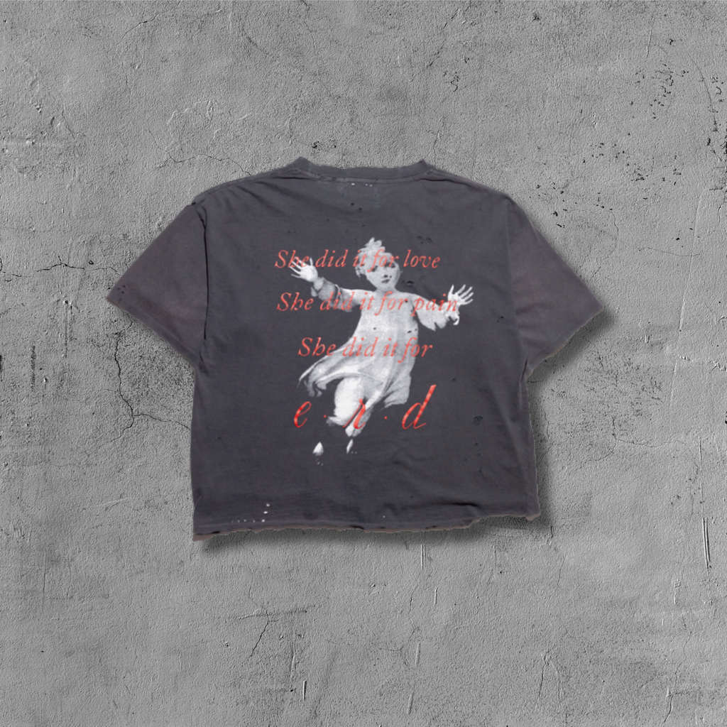 ER Distressed Loneliness Washed Black T-Shirt™*