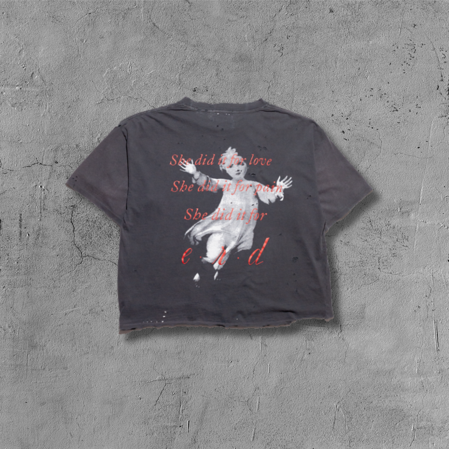 ER Distressed Loneliness Washed Black T-Shirt™*