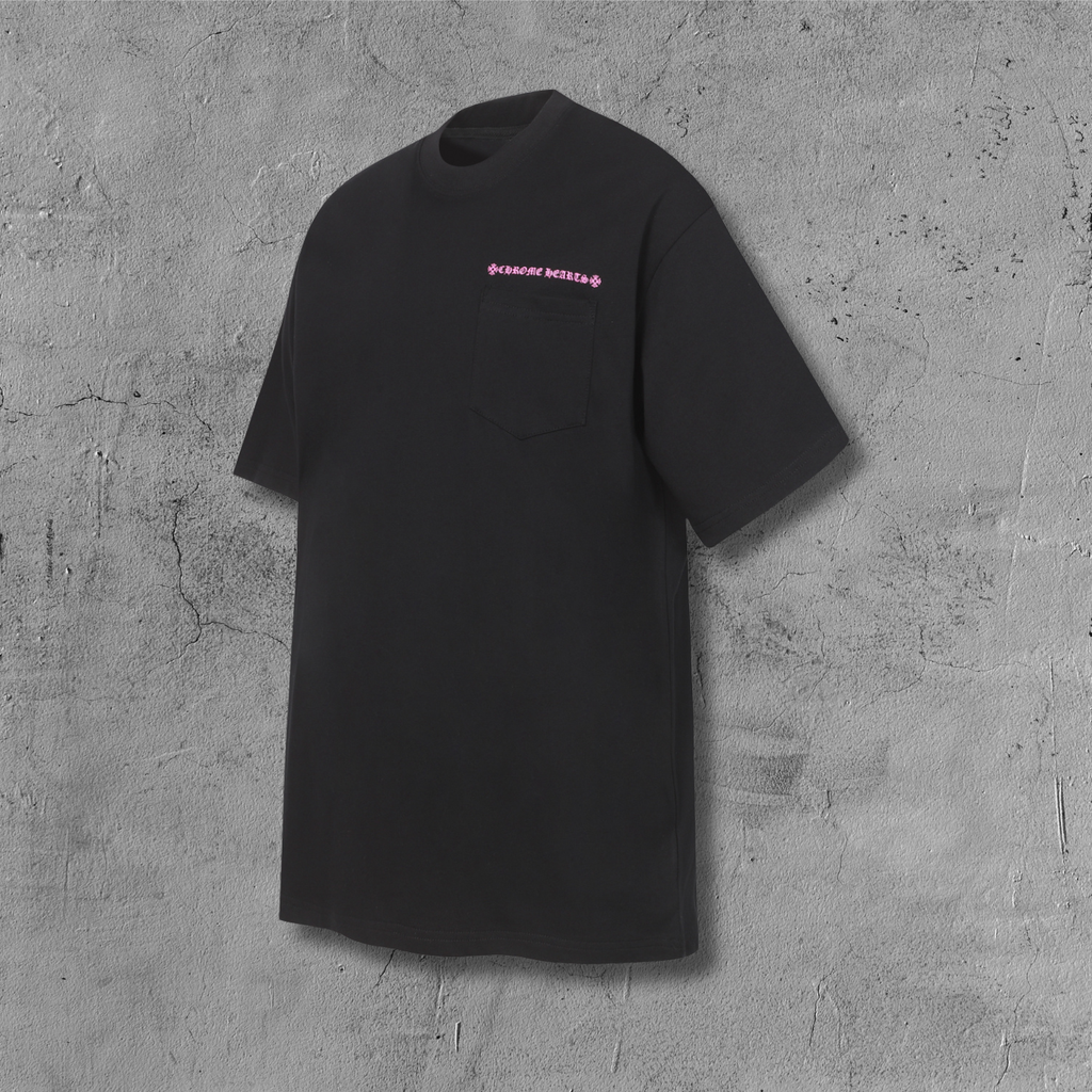 Pink Script Pocket Black T-Shirt™