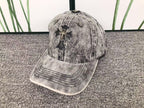 Leather & Metallic Cross Denim Baseball Cap™