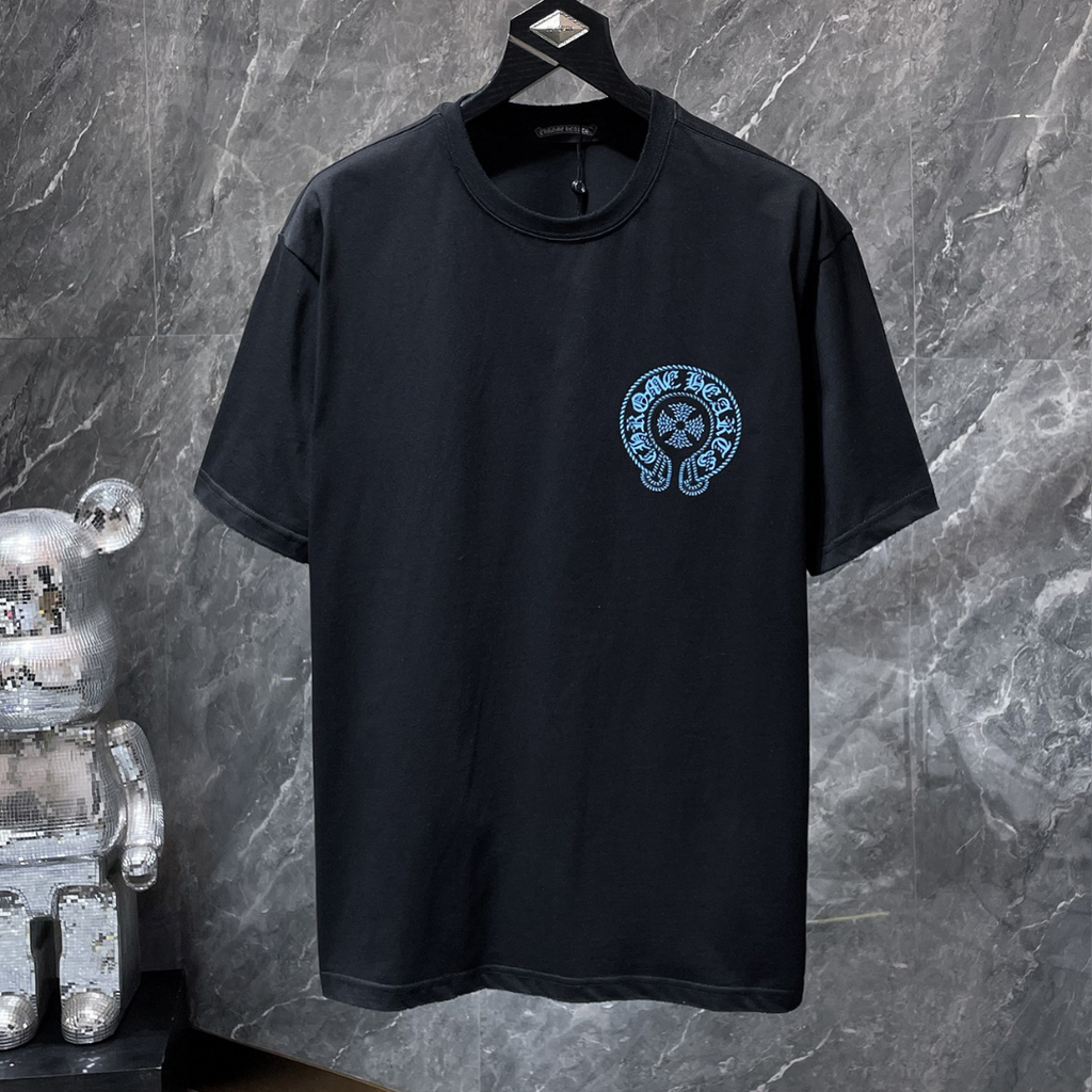 Blue Horse Shoe Logo Black T-Shirt™