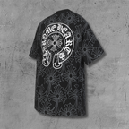 Cross Monogram White Horseshoe Collar Black T-Shirt™