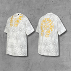 Cross Monogram Yellow Horseshoe Collar White T-Shirt™