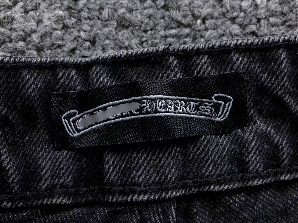 Blue & Yellow Cross Patch Black Jeans™