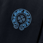 Blue Horse Shoe Logo Black T-Shirt™