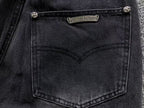 Black Leather Cross Patch Black Baggy Jeans™