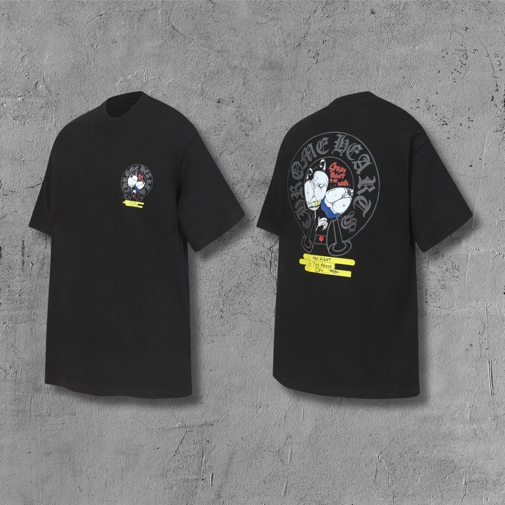 Neon Spray Paint Character Black T-Shirt™