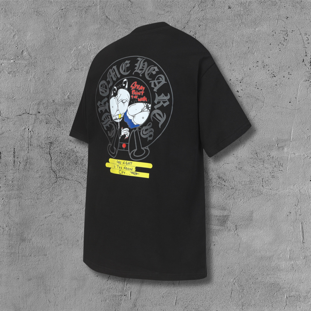 Neon Spray Paint Character Black T-Shirt™