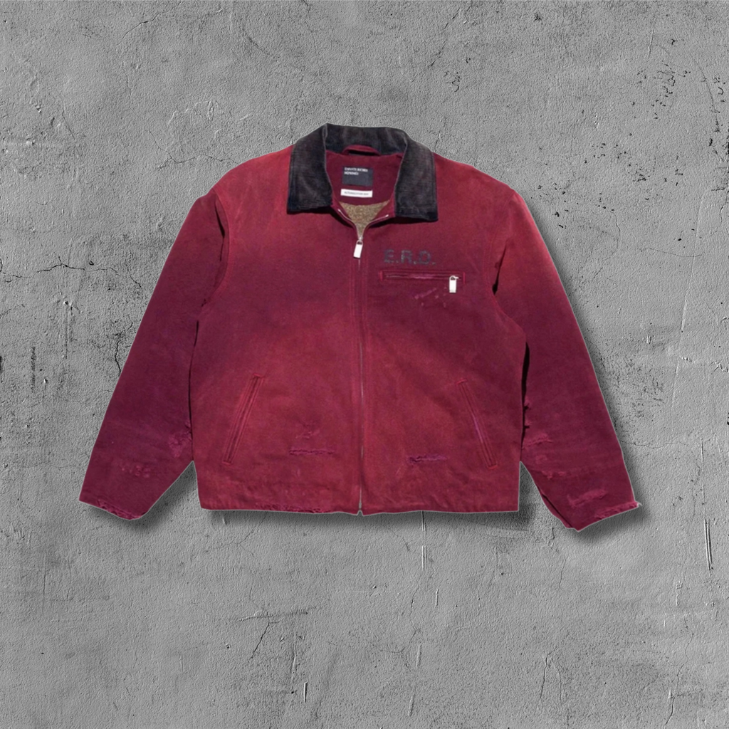 ER* Distressed Black Collar Red Work Jacket™