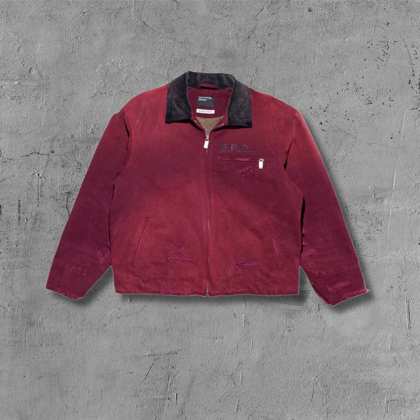 ER* Distressed Black Collar Red Work Jacket™
