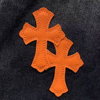 Orange Cross Patch Art Black Jeans™