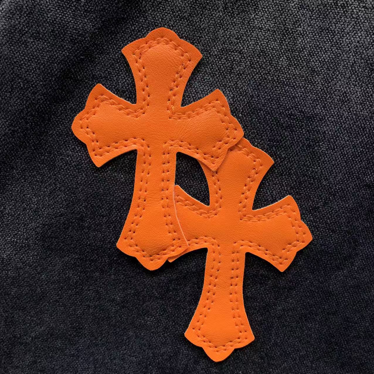 Orange Cross Patch Art Black Jeans™