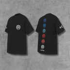 Vertical Multicolor Horseshoe Black T-Shirt™