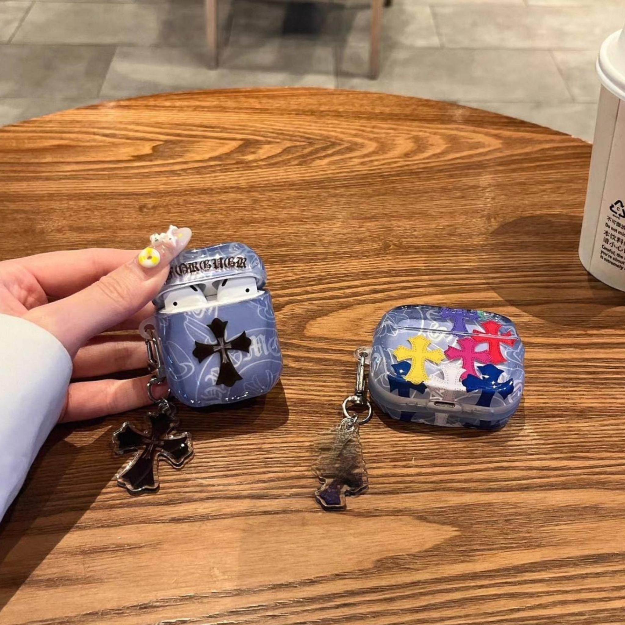 Crossed Glossy Blue Airpods Case™