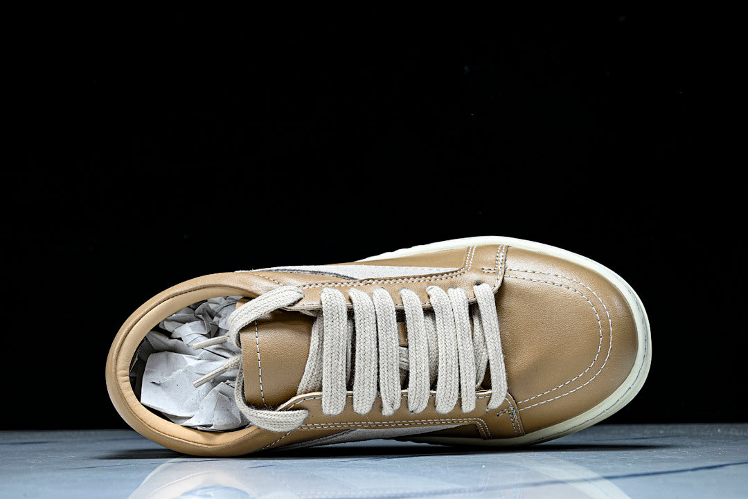 Vintage Low "Caramel Milk" Leather Sneakers
