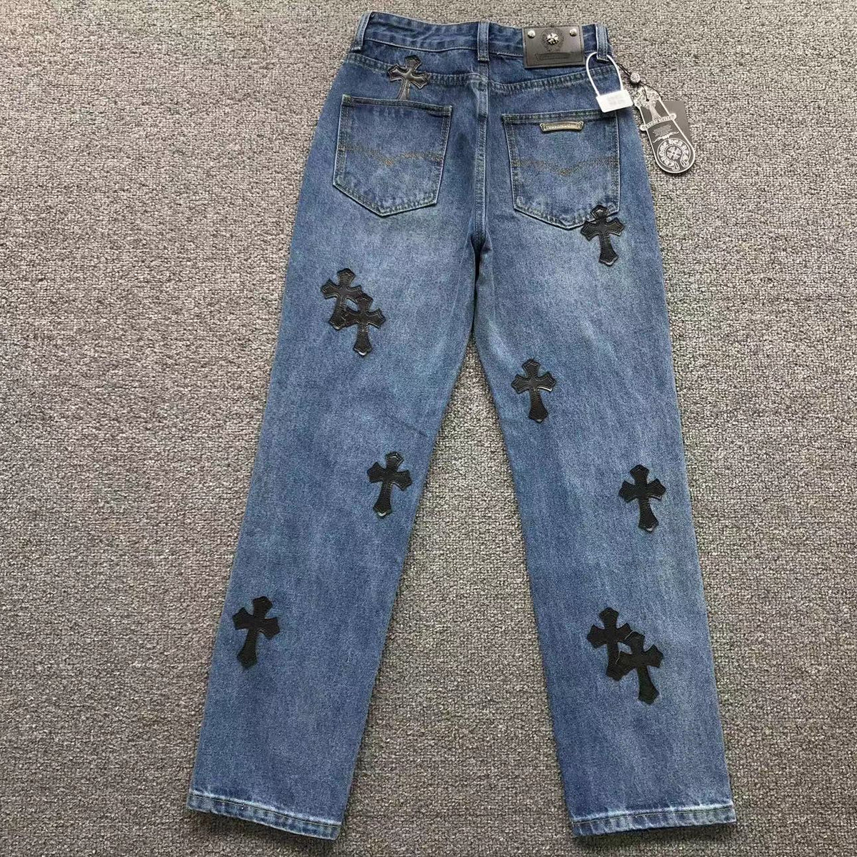 Black Cross Patch Denim Jeans™