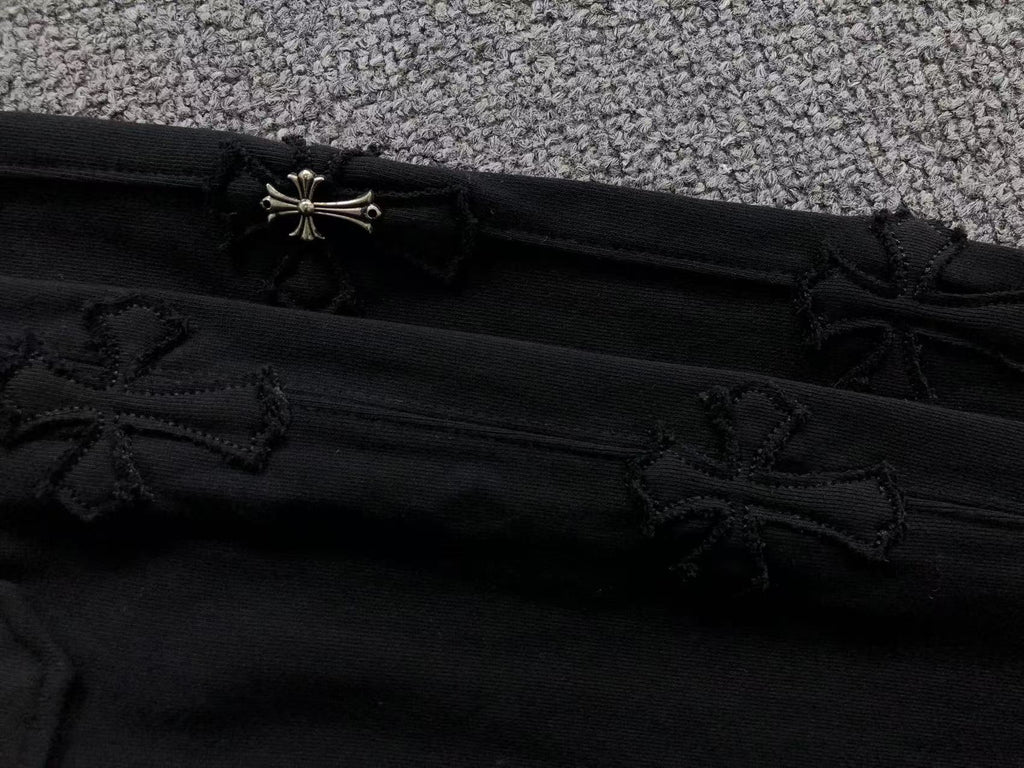 Black Cross Baggy Black Sweatpants™