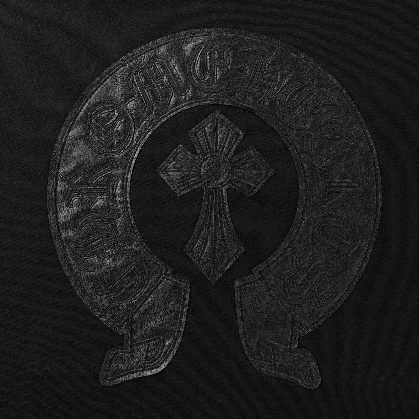 Leather Horse Shoe Logo Black Full Zip Hoodie™