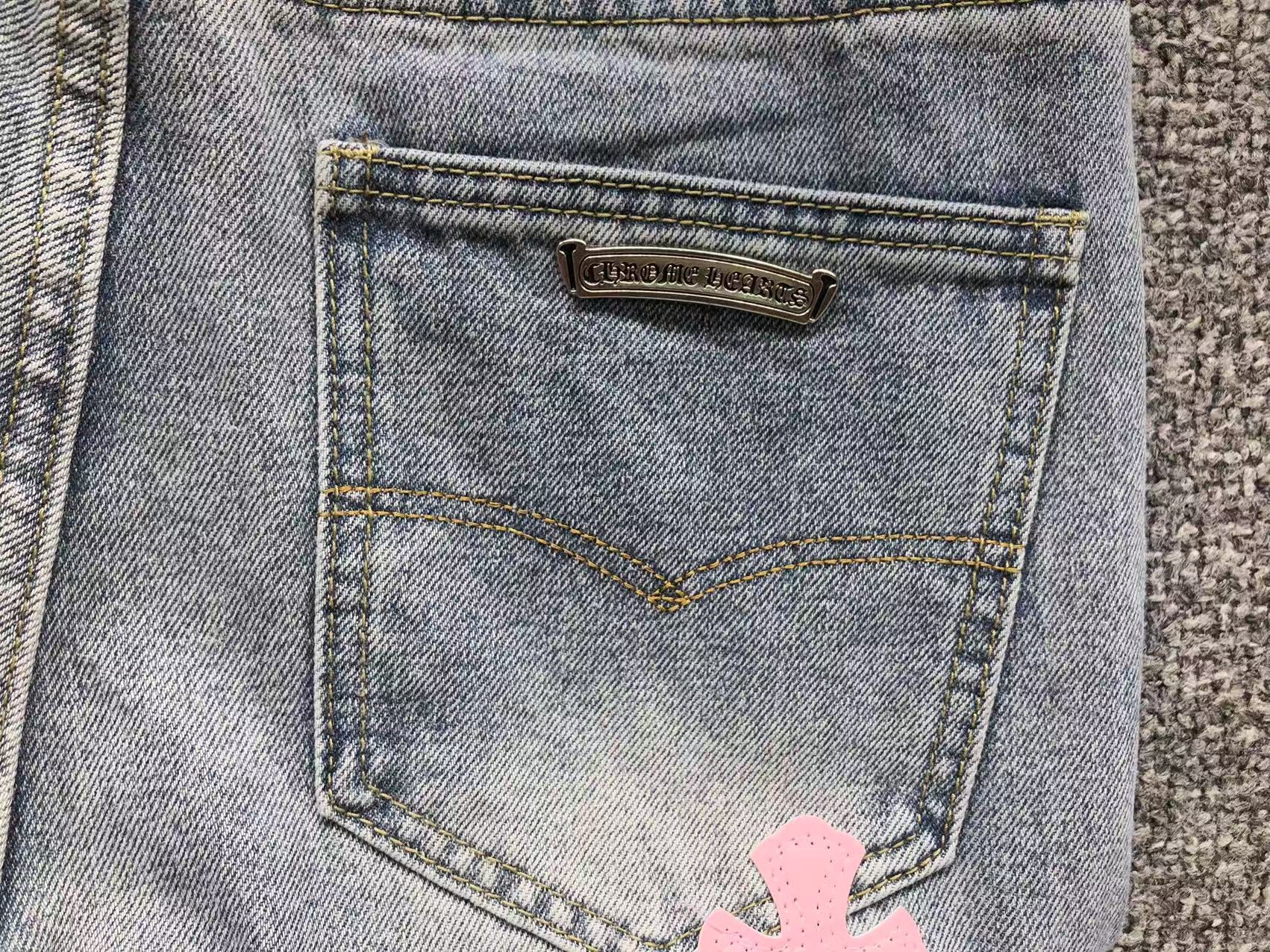 Pink Cross Patch Light Denim Jeans™