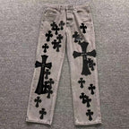 Black Cross Patch Grey Denim Jeans™