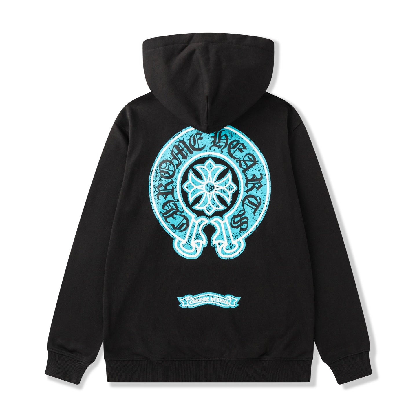 Blue Horse Shoe Logo Black Hoodie™