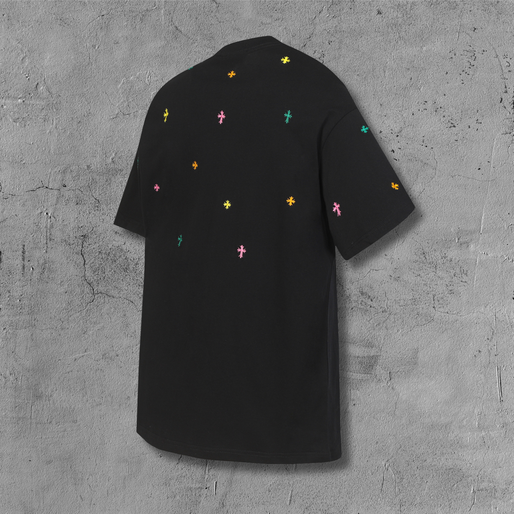 Multicolor Mini Cross Scatter Black T-Shirt™