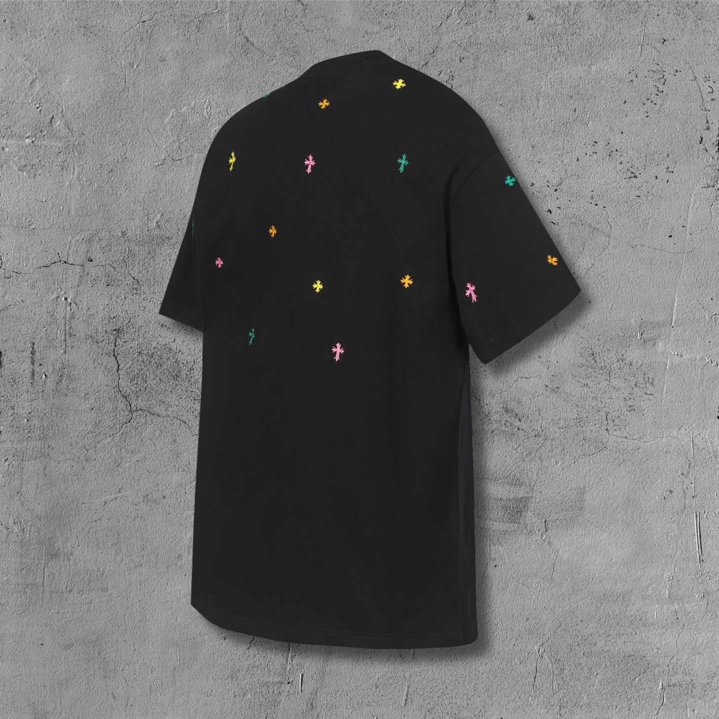 Multicolor Mini Cross Scatter Black T-Shirt™