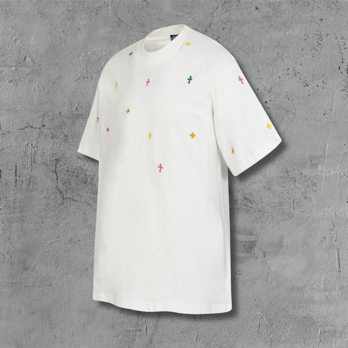 Multicolor Mini Cross Scatter White T-Shirt™