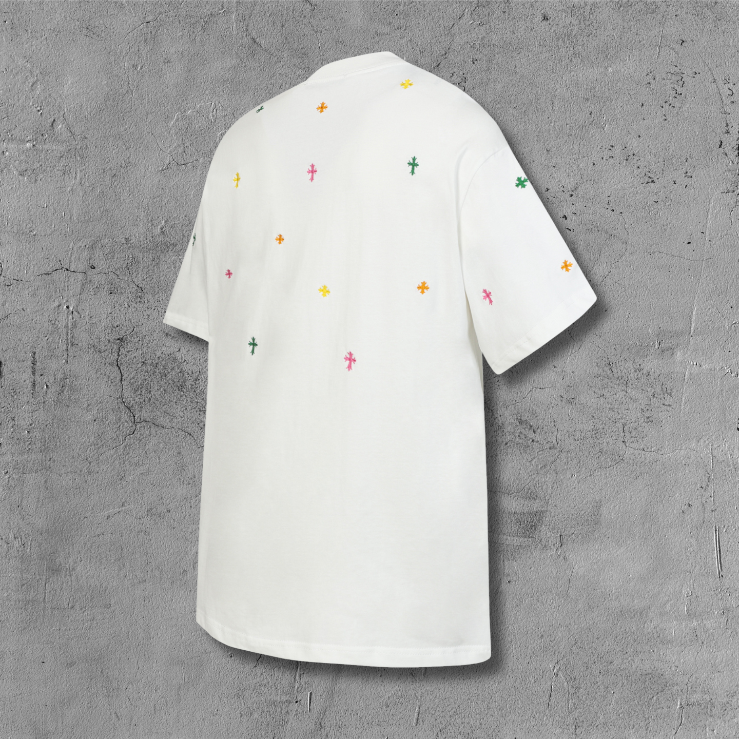 Multicolor Mini Cross Scatter White T-Shirt™