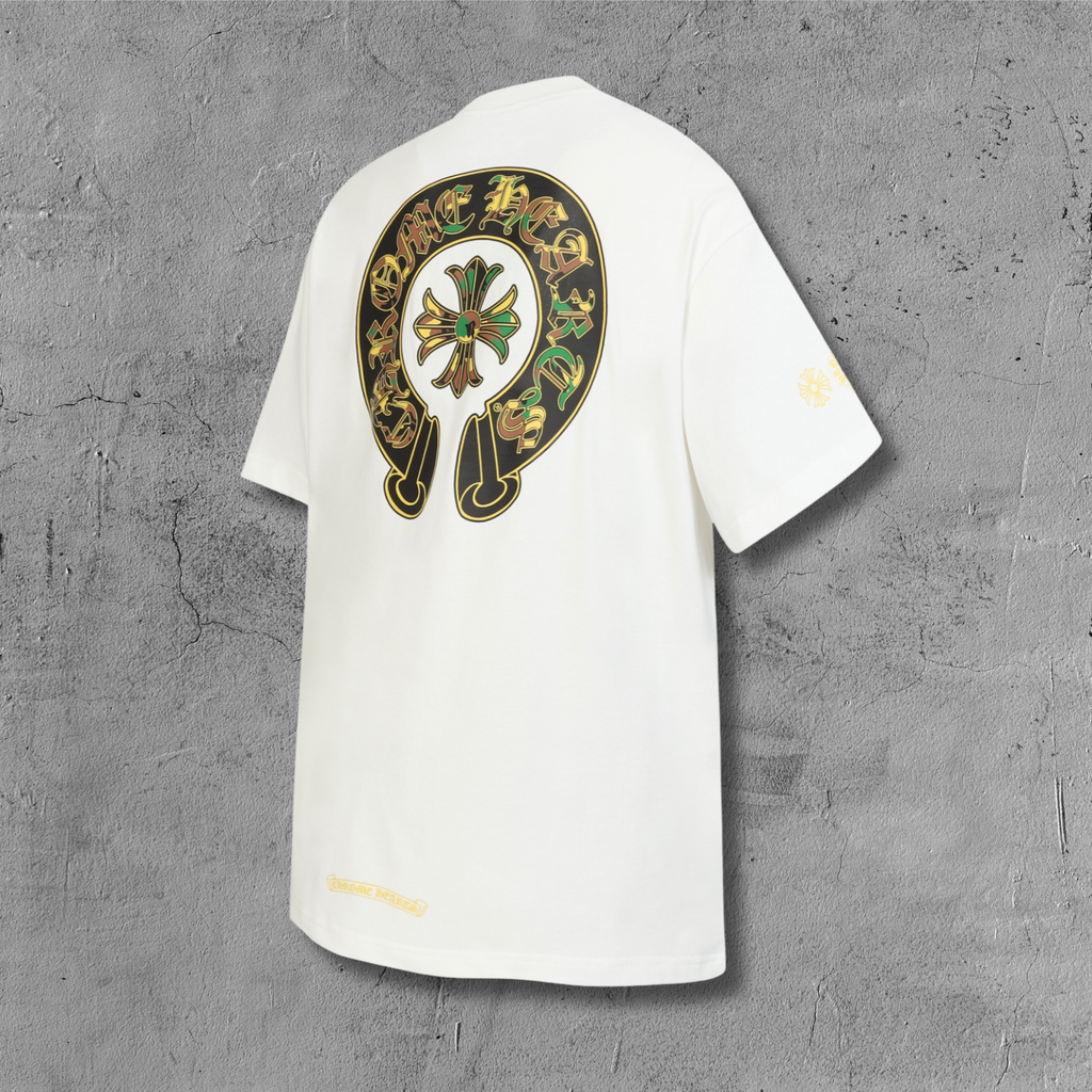Camo Horseshoe Cross Pocket White T-Shirt™