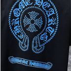 Blue Horse Shoe Logo Black T-Shirt™